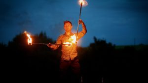 Fire Performer Wedding Video Cornwall The Green