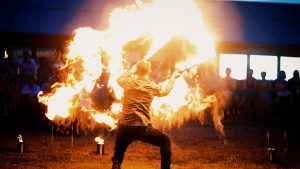 Fire Performer Wedding Video Cornwall The Green